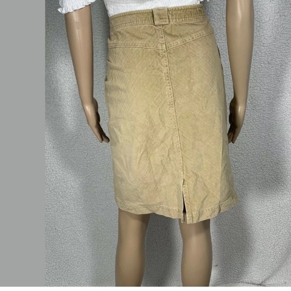 L.L. Bean Women's Tan Corduroy A-line Midi Skirt Size 10 Academia Preppy - Picture 5 of 7